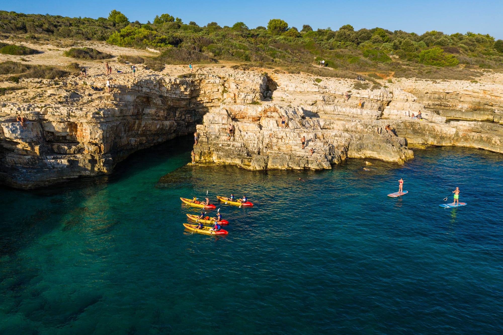 Kayaking group in Istria, Croatia.