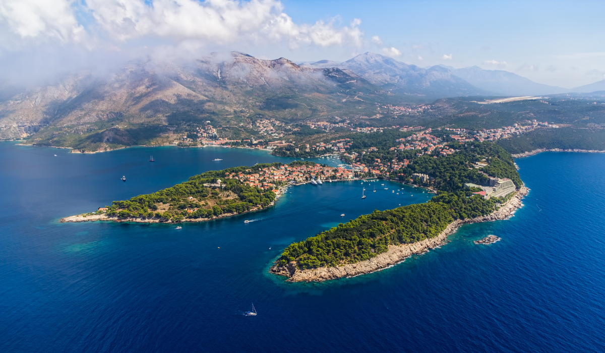 Cavtat near Dubrovnik, seen from the air