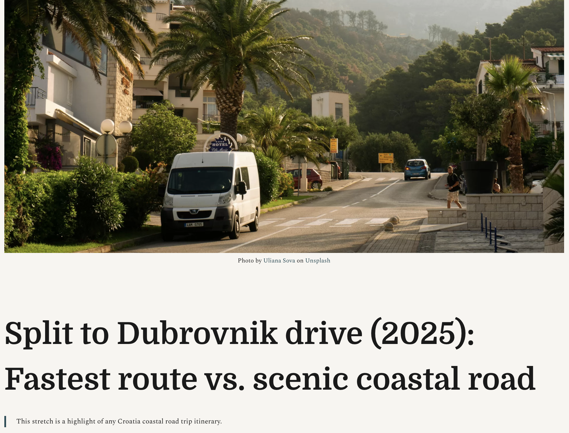 On the Road Croatia - a page dedicated to the most scenic Croatian roads and routes in general