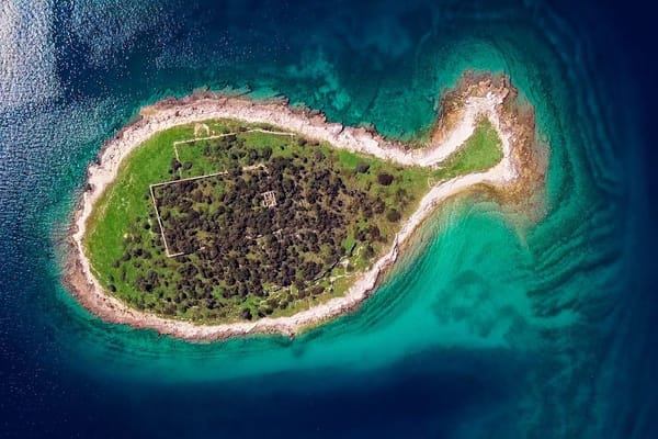 Gaz, the infamous fish-shaped island in Brijuni